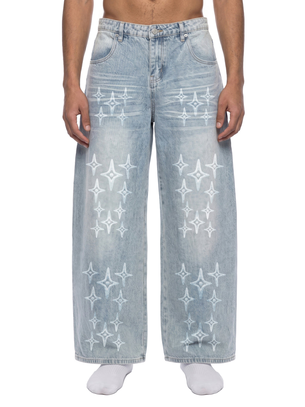 RISEN RETRO x DESIGNER Men’s Enzyme Wash Wide Leg Jeans