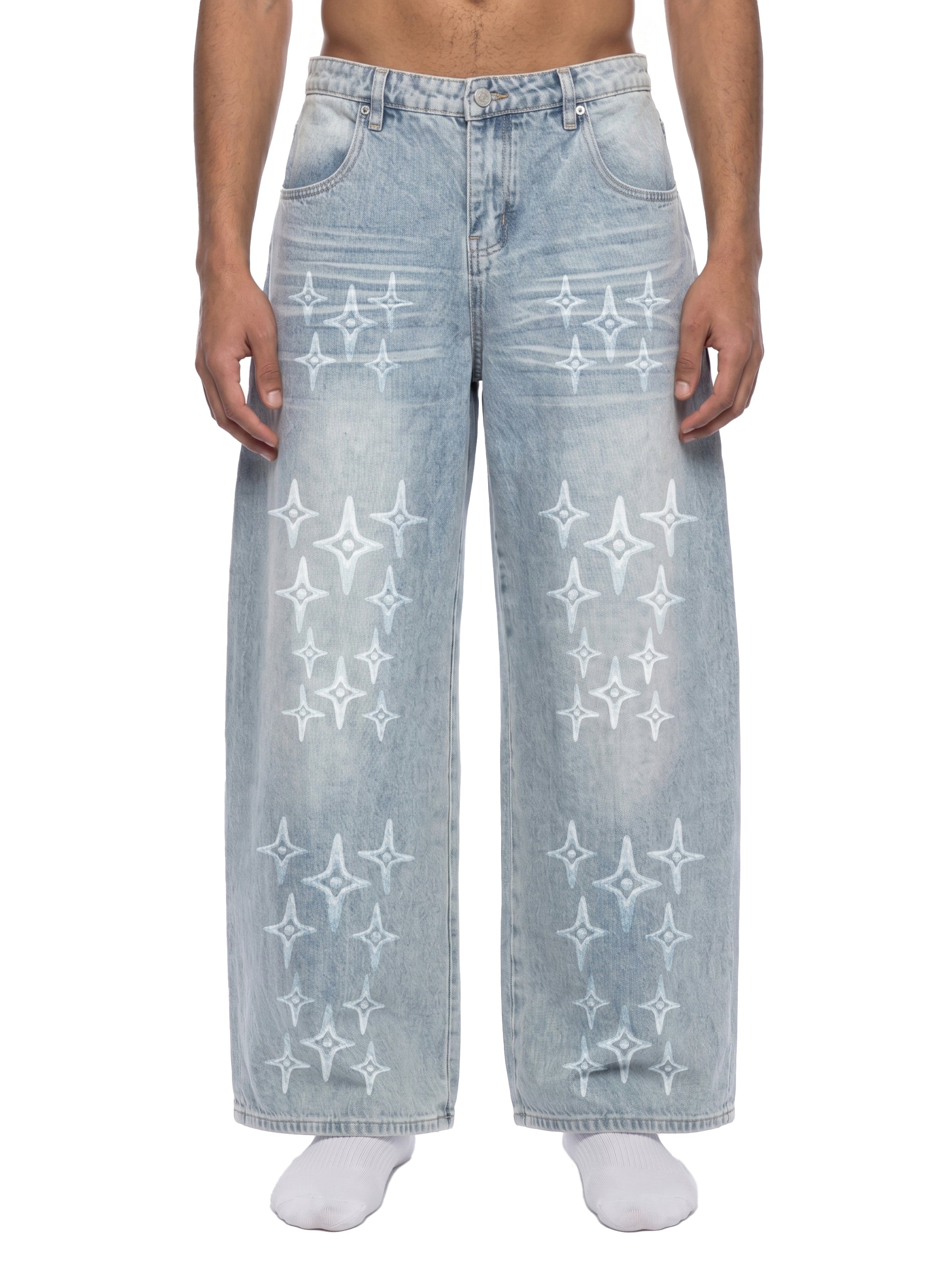 RISEN RETRO x DESIGNER Men’s Enzyme Wash Wide Leg Jeans
