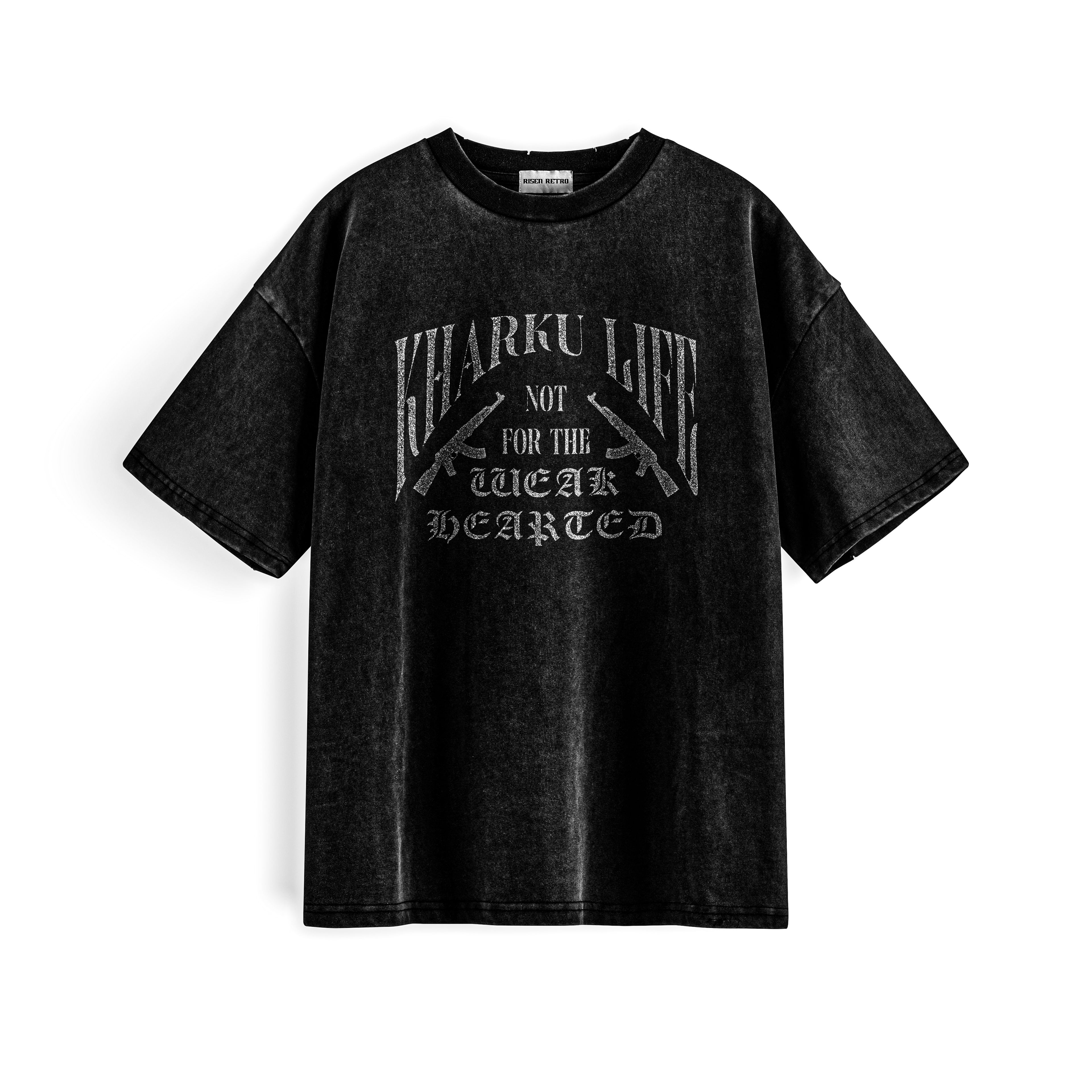 KHARKU LIFE x RISEN RETRO Snow Washed Oversized Cotton T-Shirt