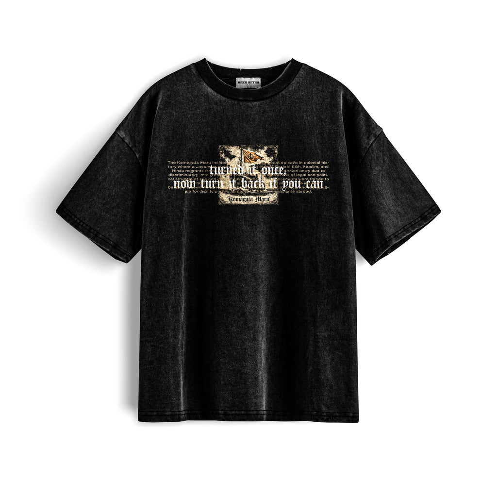 KOMAGATA MARU X RisenRetro Snow Washed Oversized Cotton T-Shirt