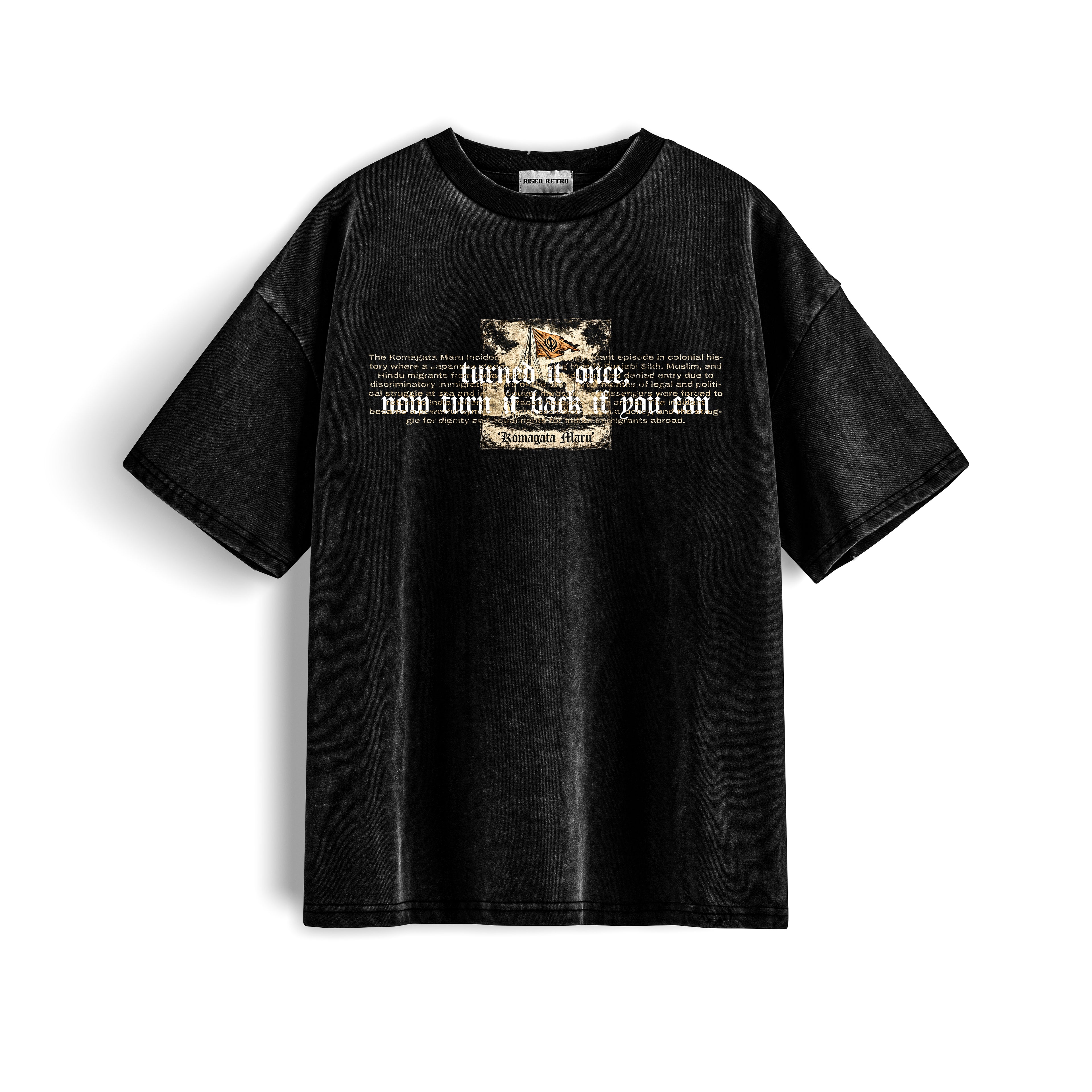 KOMAGATA MARU X RisenRetro Snow Washed Oversized Cotton T-Shirt