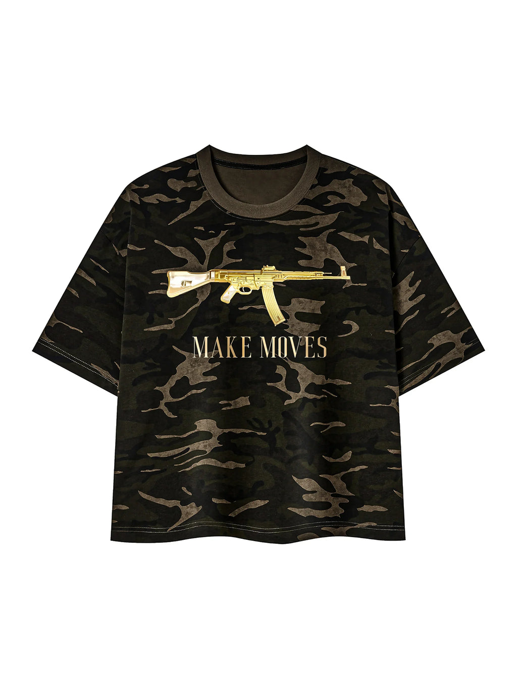 Make Moves Camo X Risen Retro Unisex Camo Boxy T-Shirt