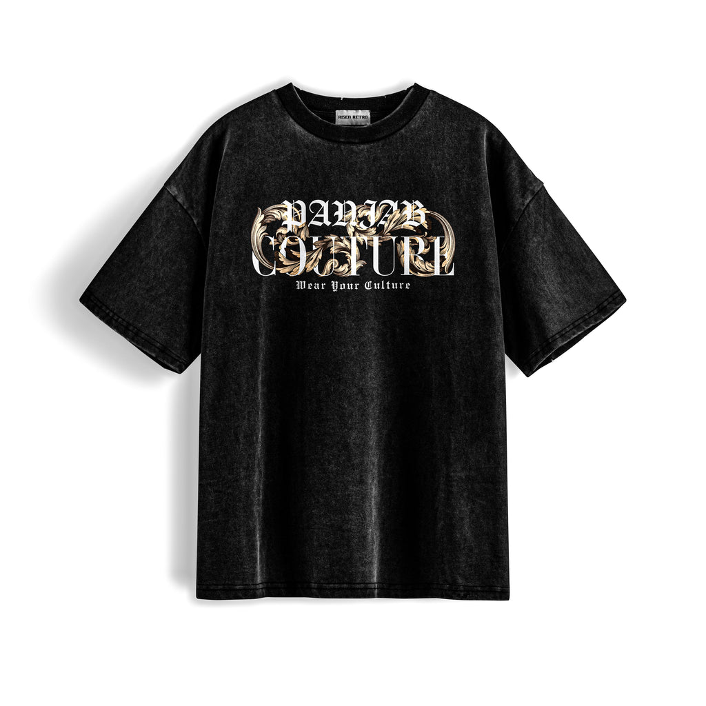 PANJAB COUTURE X RISEN RETRO Snow Washed Oversized Cotton T-Shirt