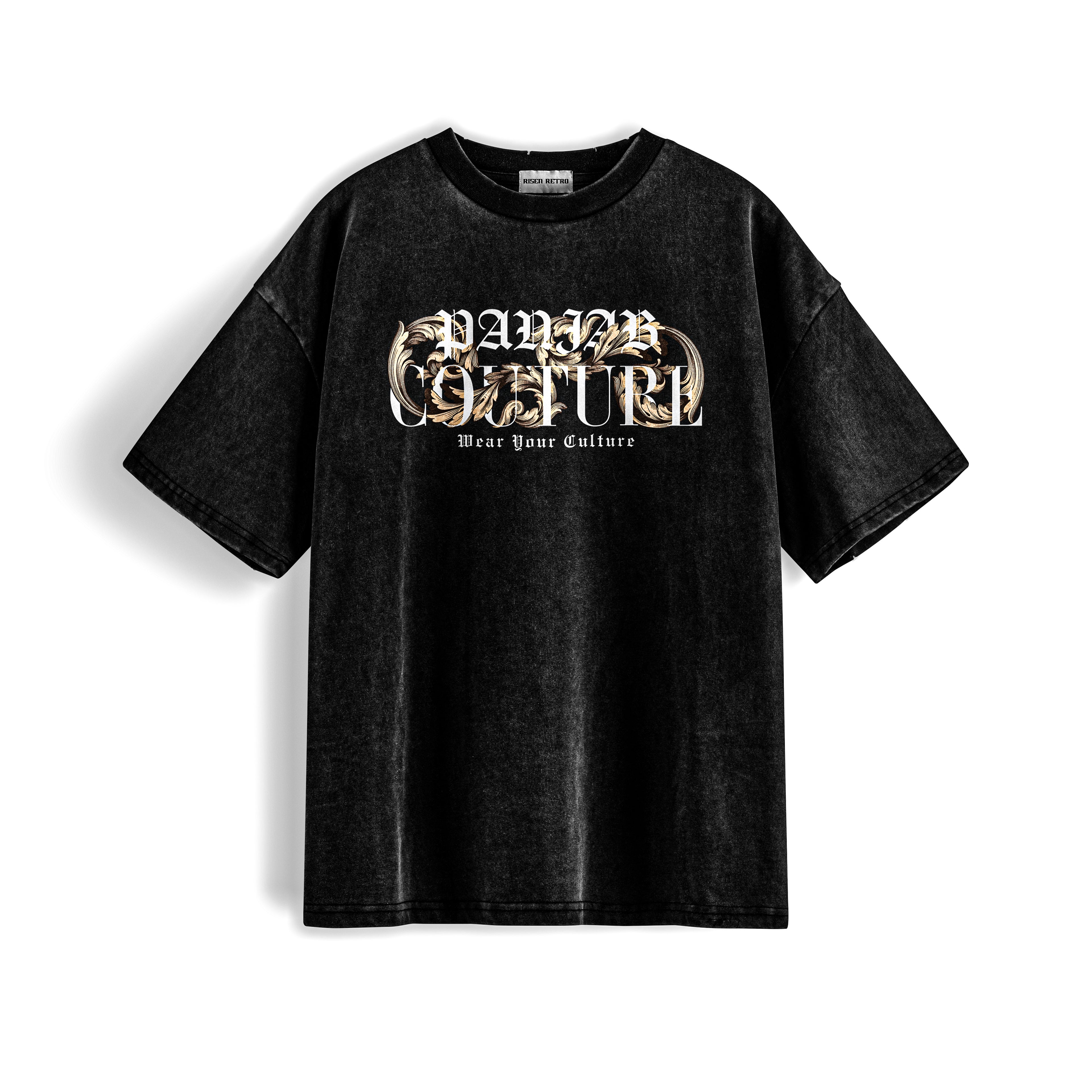 PANJAB COUTURE X RISEN RETRO Snow Washed Oversized Cotton T-Shirt
