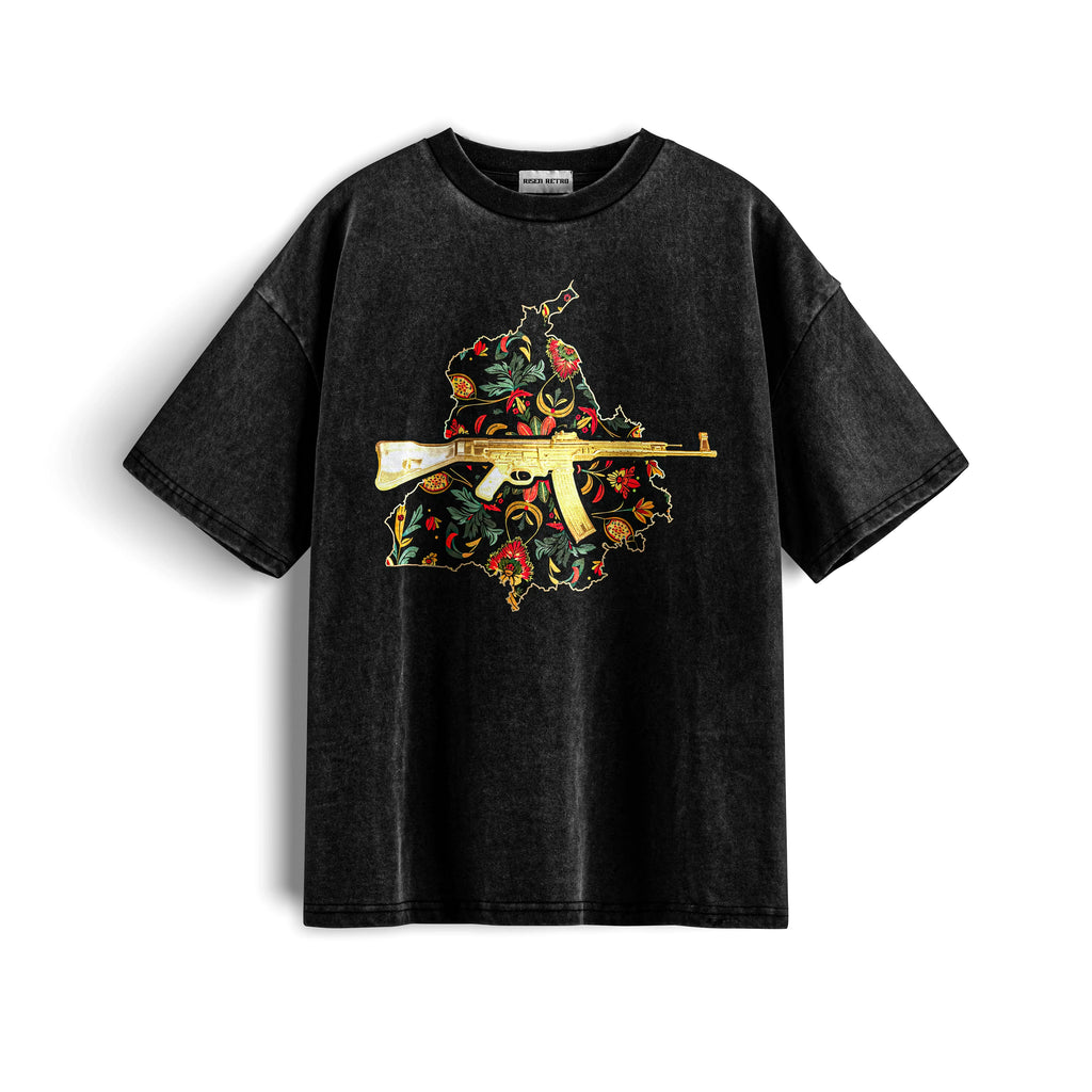 Vintage Panjab 47 X RisenRetro Snow Washed Oversized Cotton T-Shirt
