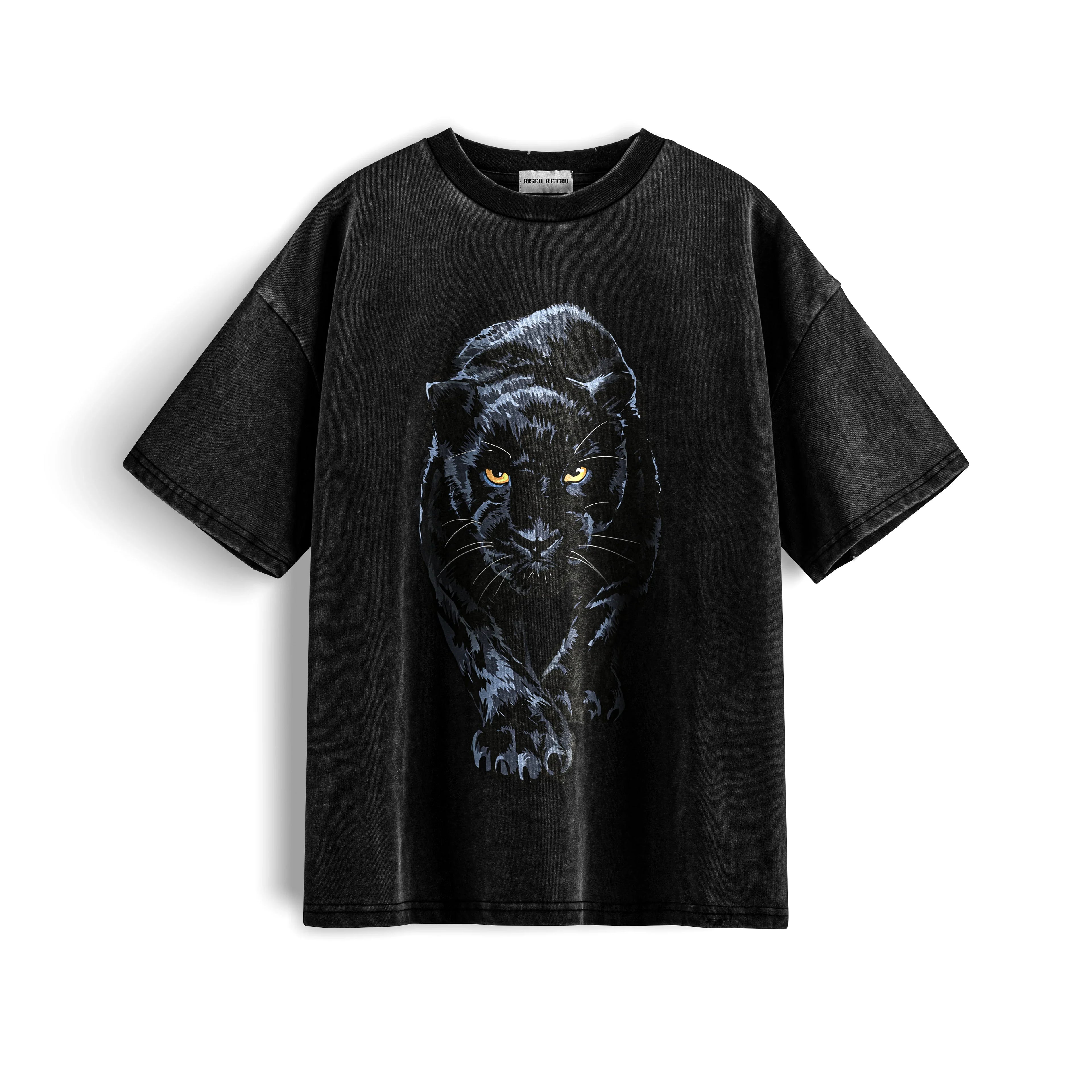 Panther Prowl Snow Washed Oversized Cotton T-Shirt