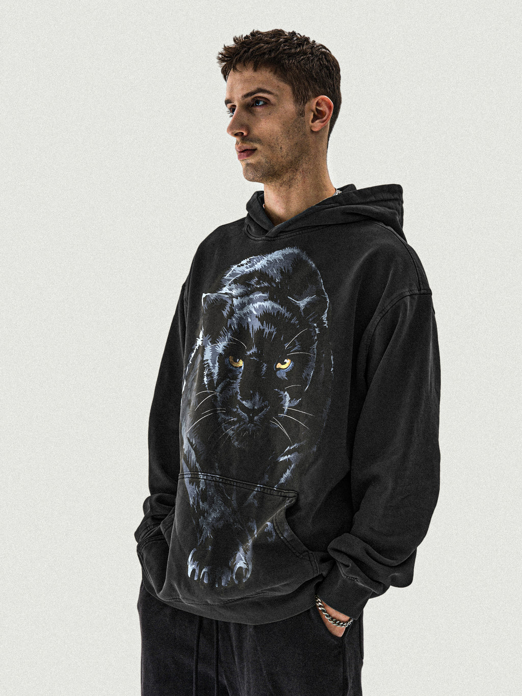 Panther Prowl Unisex Heavyweight Oversized Hoodie | RisenRetro