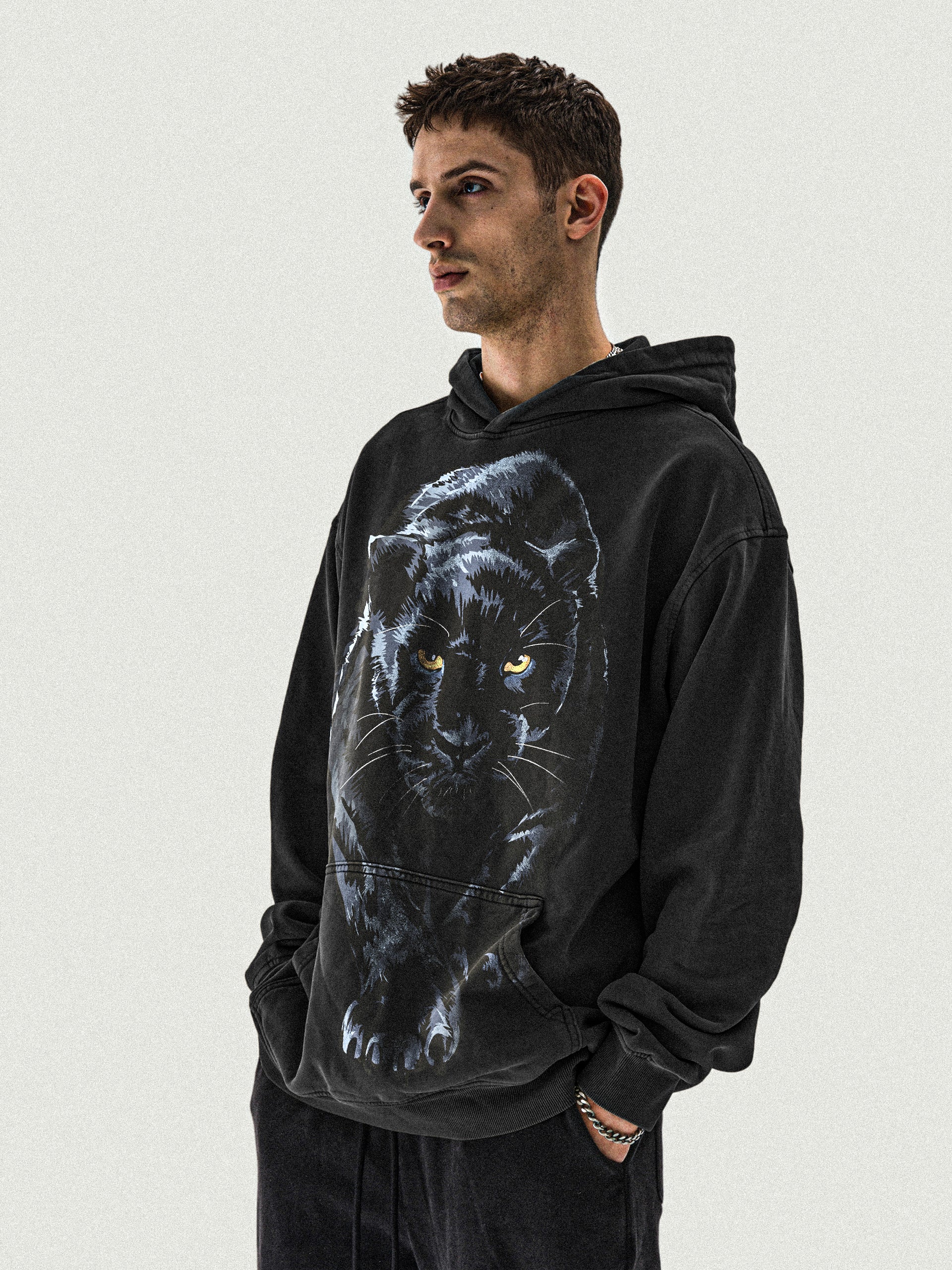 Panther Prowl Unisex Heavyweight Oversized Hoodie | RisenRetro