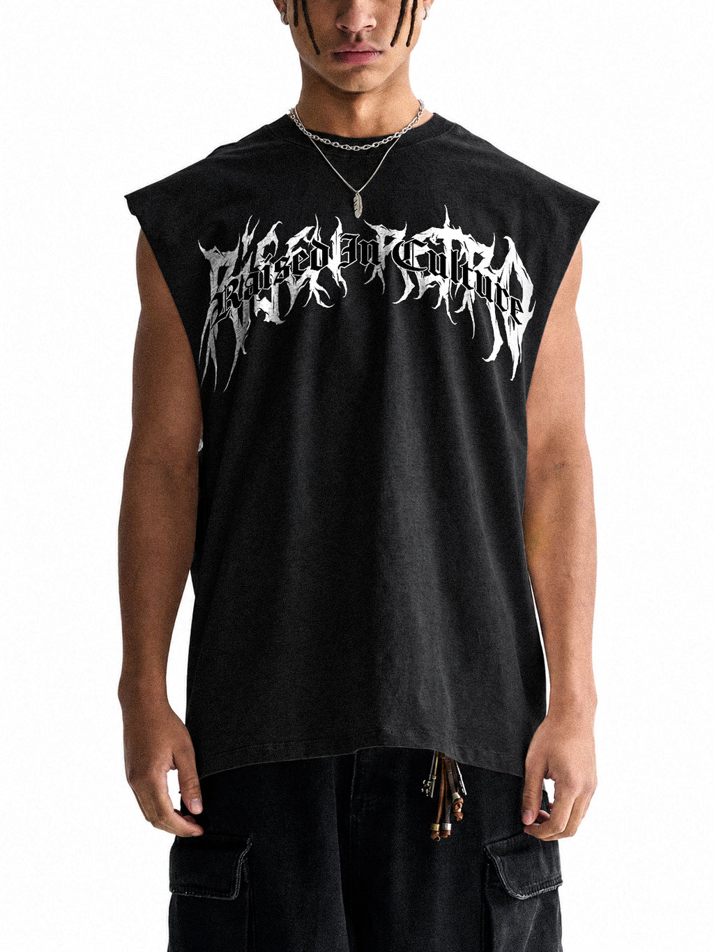 Raised In Culture | RisenRetro | Raw Edge Cotton Tank Top