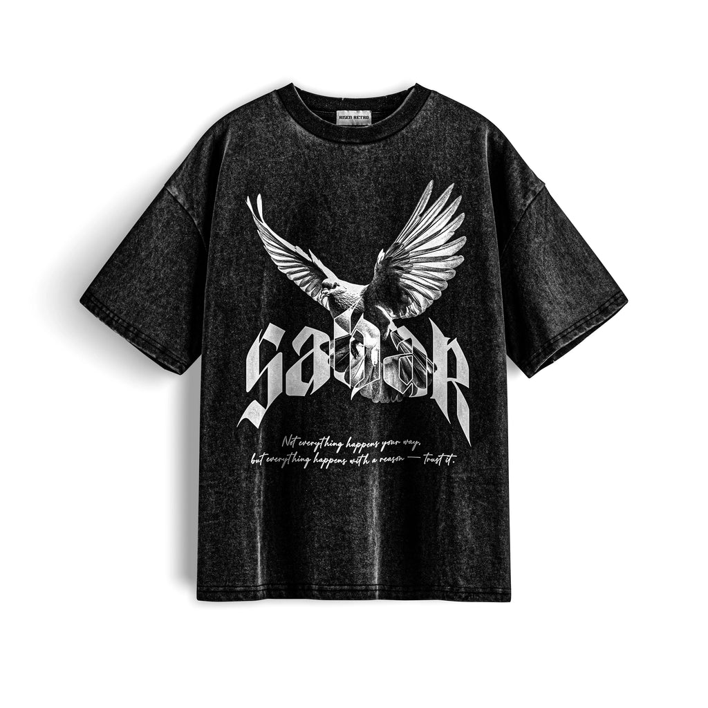 Sabar X Risen Retro Snow Washed Oversized Cotton T-Shirt