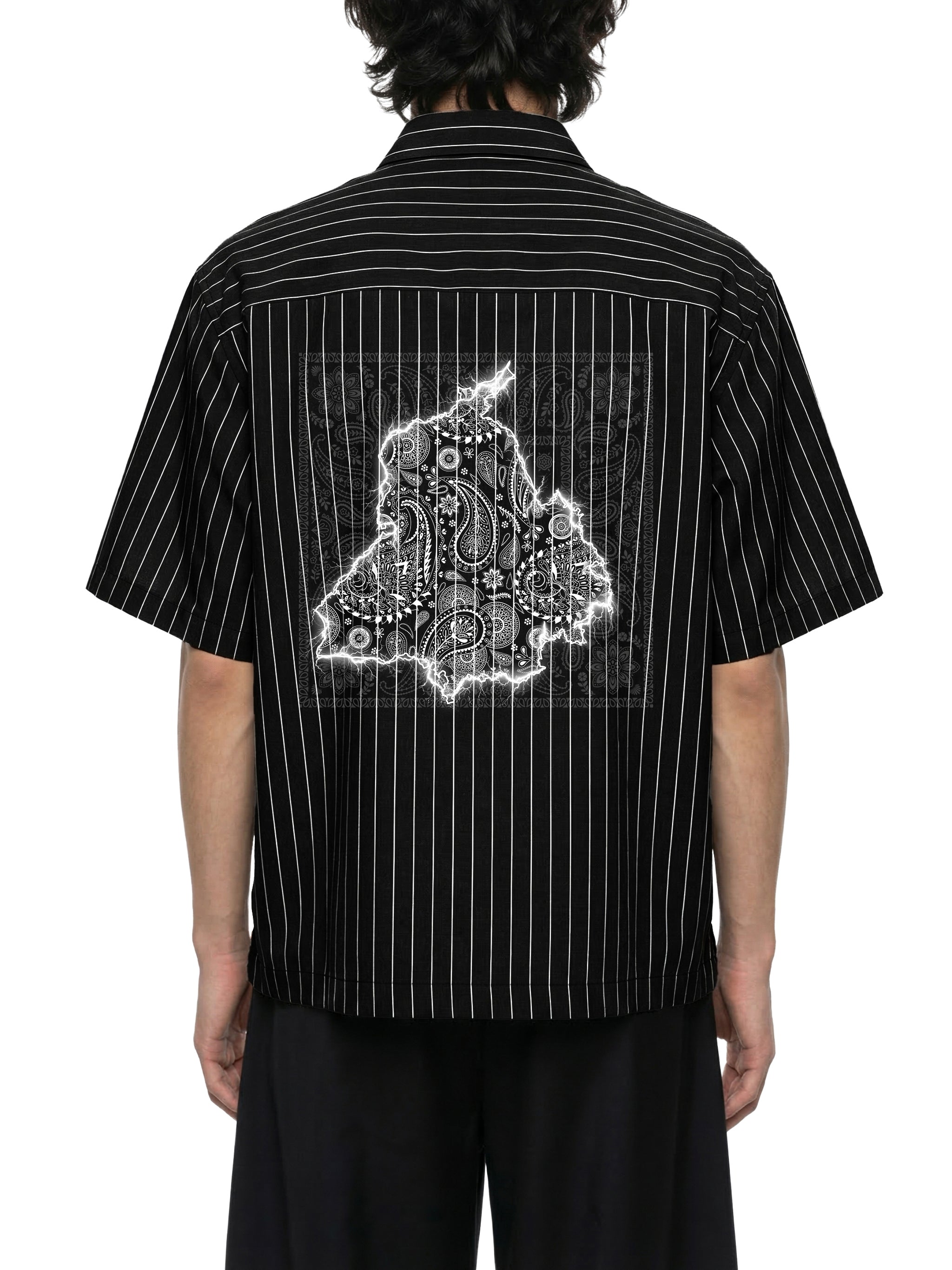 Panjab Bandana X RisenRetro Unisex Striped Boxy Button-Up Shirt