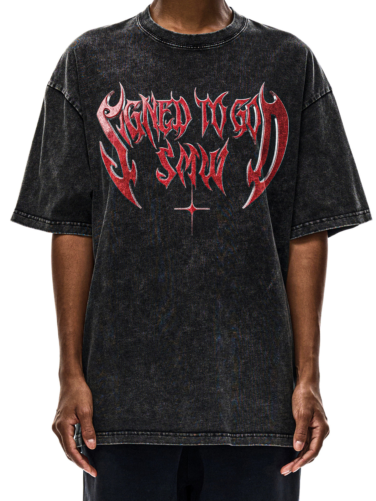 Signed To God | SMW | 285GSM Unisex Oversized Snow Wash T-shirt