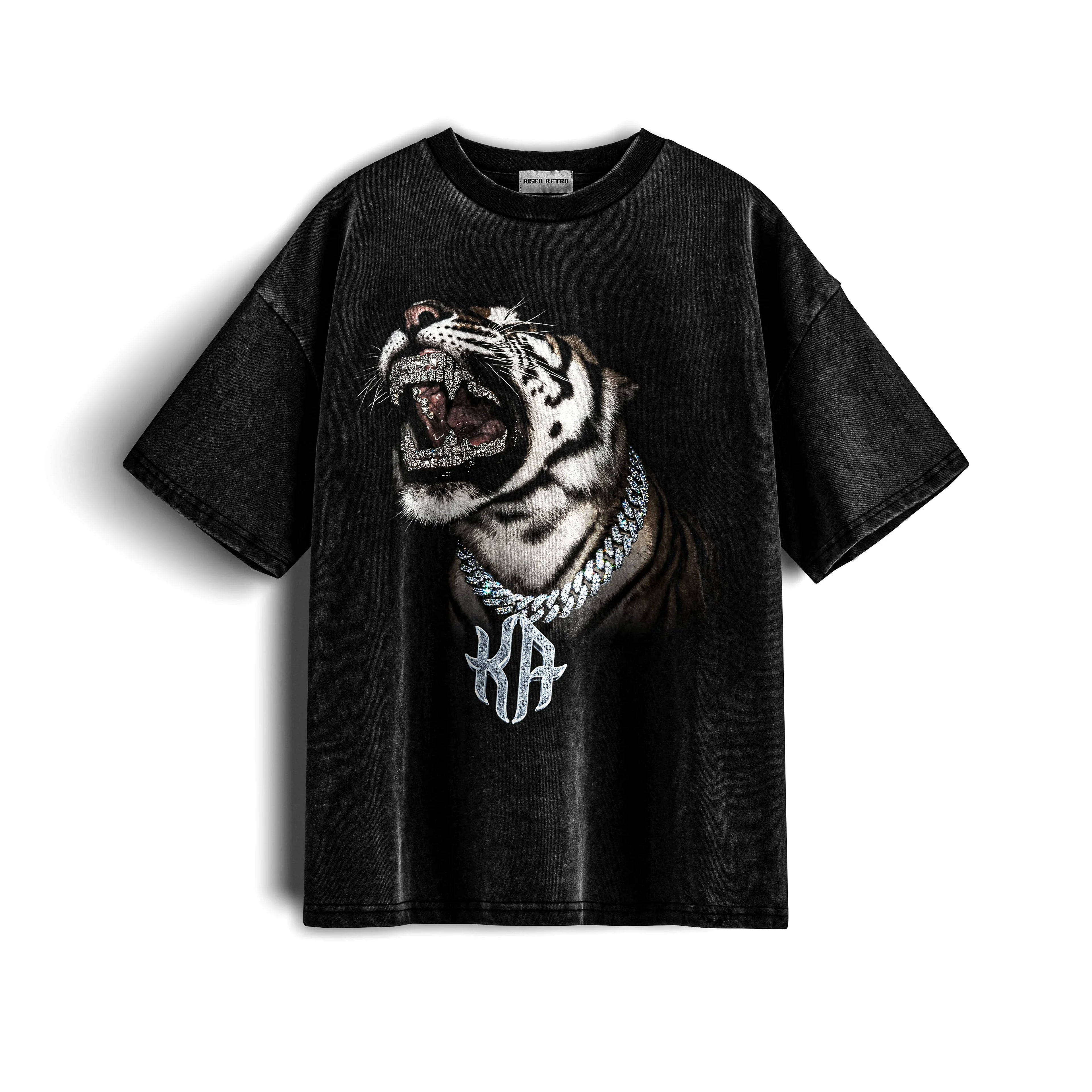 T-shirt oversize en coton délavé à la neige Diamond Roar Karan Aujla