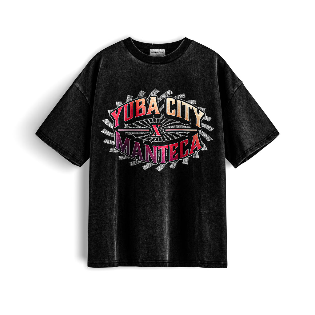 Yuba City to Manteca X Risen Retro Snow Washed Oversized Cotton T-Shirt
